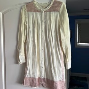 Linen embroidered swim cover up